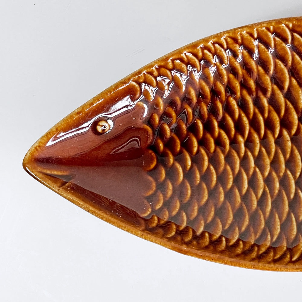 グスタフスベリ GUSTAVSBERG フラーデン Fladen フィッシュ Fish プレート 魚 ブラウン スウェーデン 北欧食器 ビンテージ ■