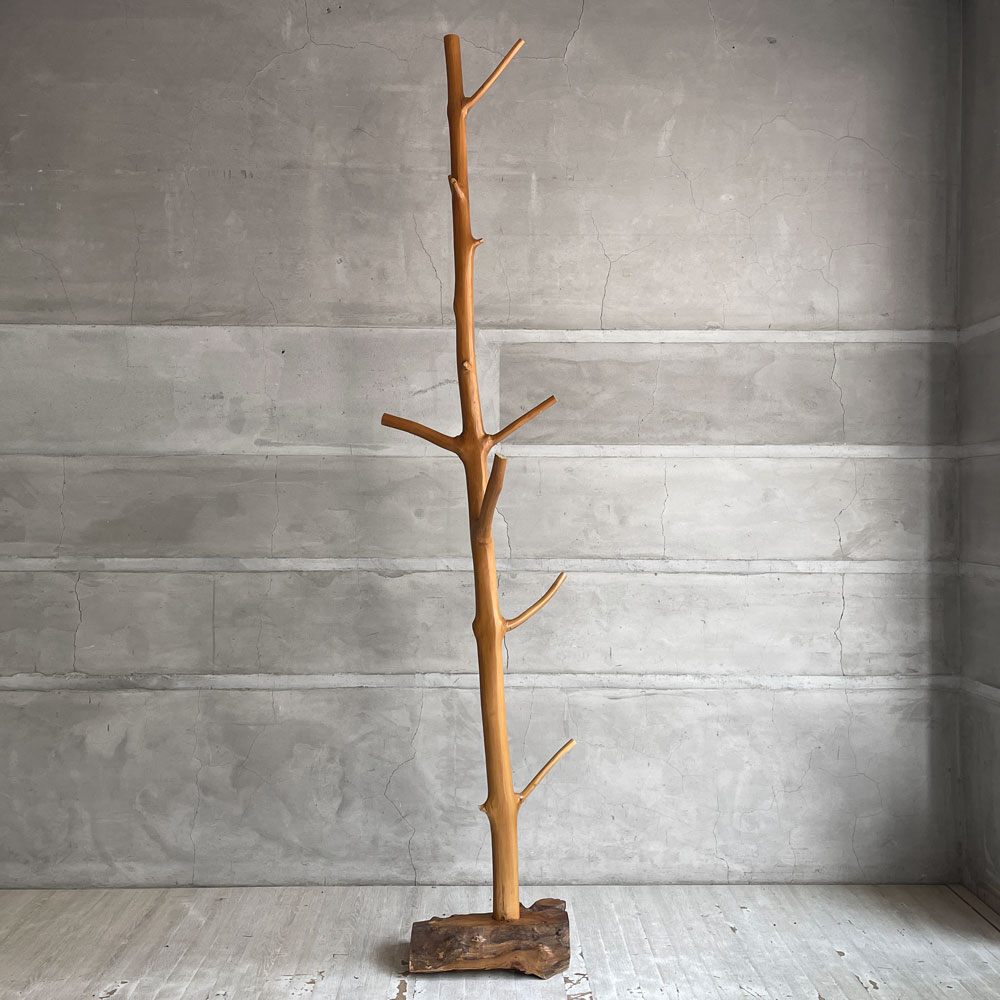 ループ LOOP チーク ポールハンガー コートスタンド チーク無垢材 H199cm ナチュラルデザイン ハンドメイド アジアン家具 バリ家具 ♪