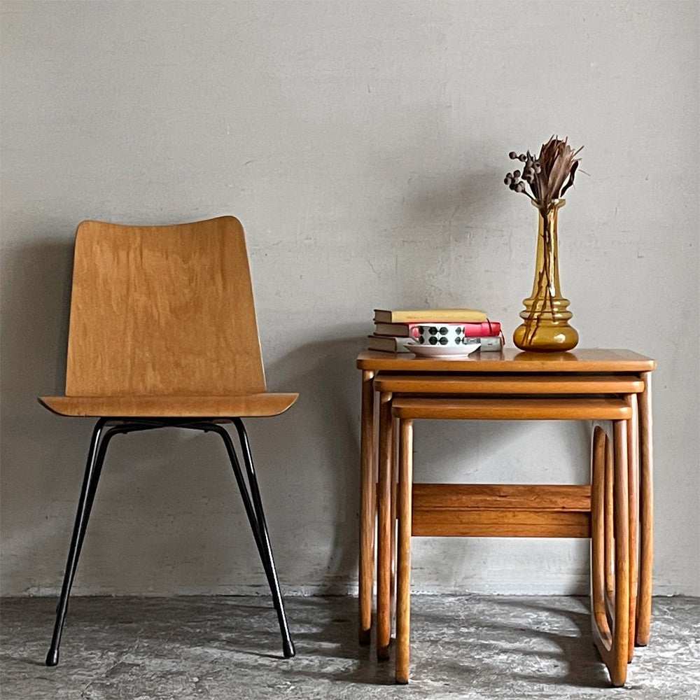 ネイサンファニチャー NATHAN Furniture バーリントン Burlington ネストテーブル チーク材 3連 入れ子式 UKビンテージ ■