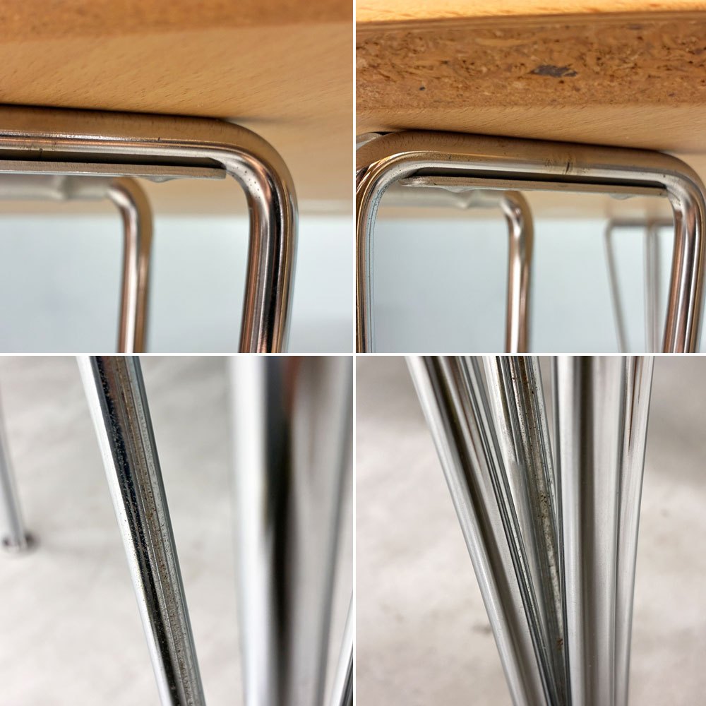 フリッツハンセン Fritz Hansen B603 スーパー円テーブル Bテーブル ダイニングテーブル 100x100cm ピート・ヘイン アルネ・ヤコブセン 北欧家具 2002年製 ◎