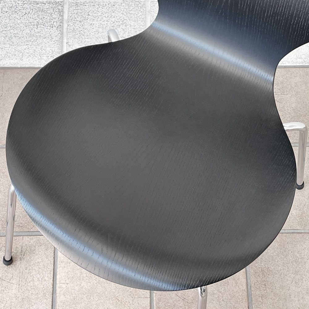 フリッツハンセン Fritz Hansen セブンチェア ダイニングチェア カラードアッシュ ブラック アルネ・ヤコブセン 北欧 デンマーク 定価￥76,780- 美品 B ◇