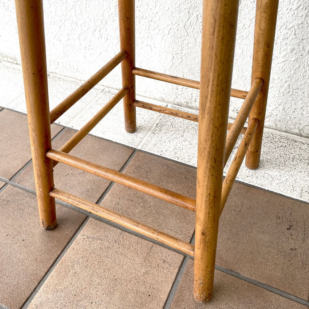 木製 ハイスツール High stool ナチュラル フラワースタンド 花台 店舗用什器 古道具 古家具 ◇