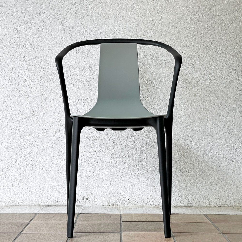 ヴィトラ Vitra ベルヴィルチェア Belleville Chair アームチェア ダイニングチェア スタッキングチェア モスグレー ロナン & エルワン・ブルレック B ◇