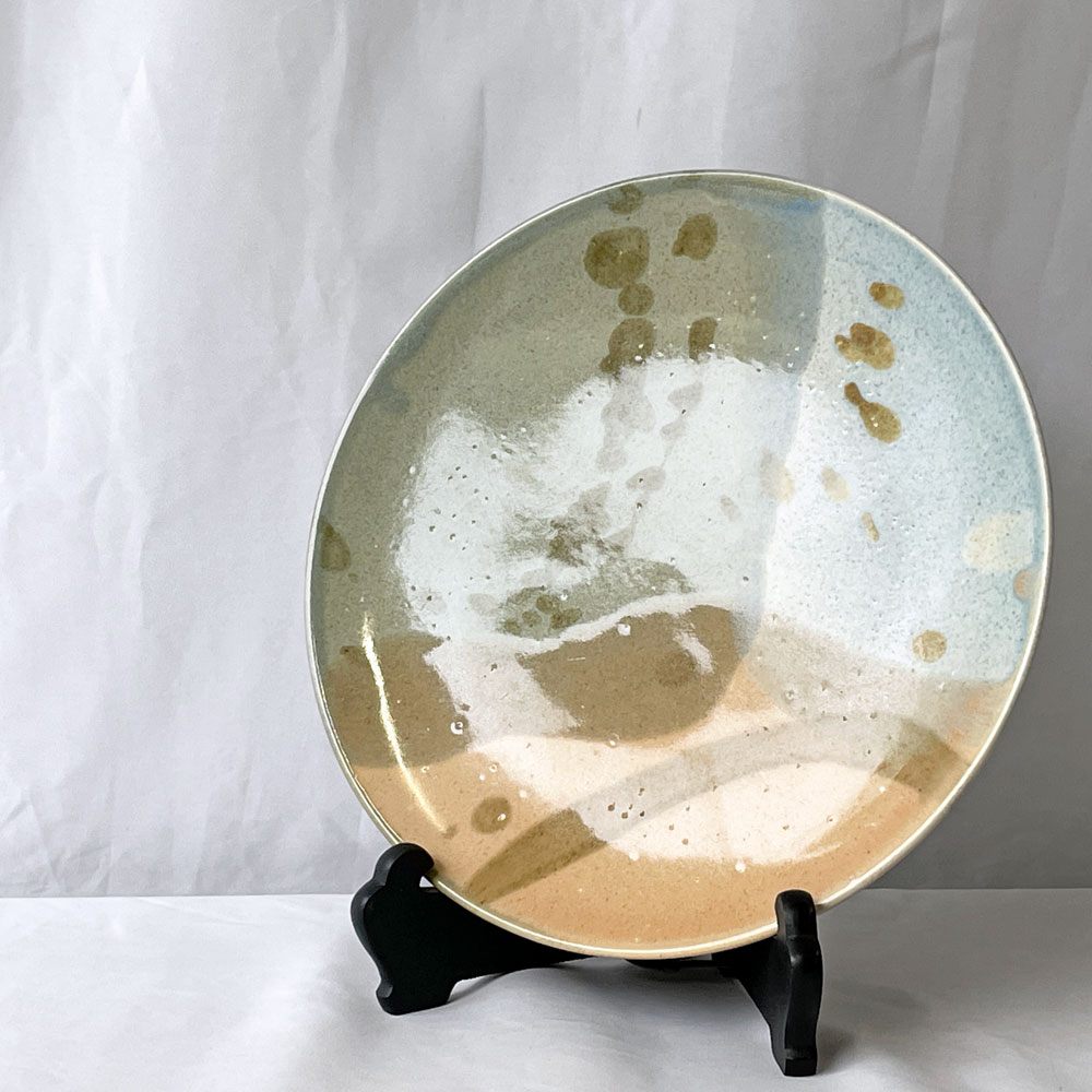 竹村良訓 大皿 黄色系 Φ26.5cm 現代作家 IDEE取扱 ◇