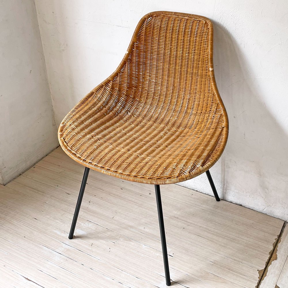 イデー IDEE バーバス チェア BARBAS CHAIR ダイニングチェア スチール脚 ラタン ナチュラル リゾートスタイル B ★