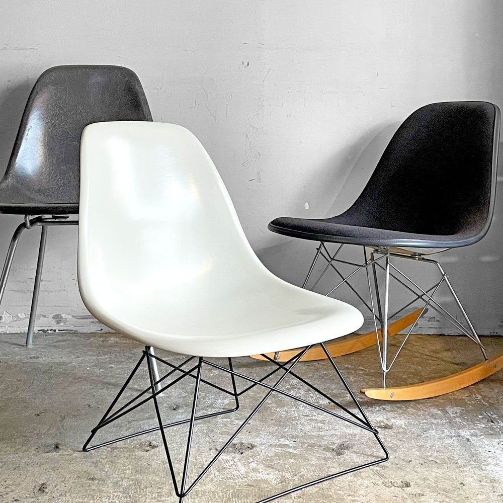 ハーマンミラー Herman Miller サイドシェルチェア 現行 FRP パーチメント キャッツクレイドルベース C&R イームズ ミッドセンチュリー ■