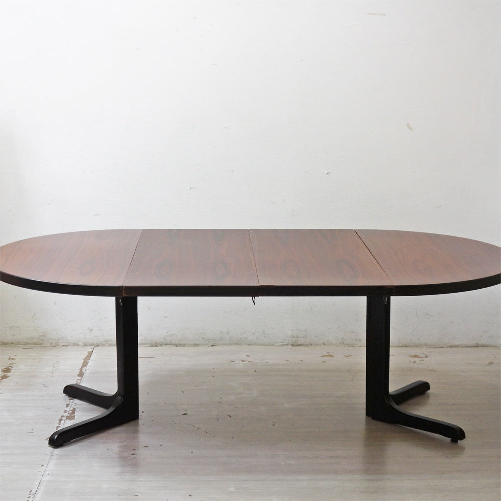 北欧ビンテージ Scandinavia Vintage ローズウッド EXラウンドテーブル Φ120cm 伸長式 北欧家具 現状品 ●