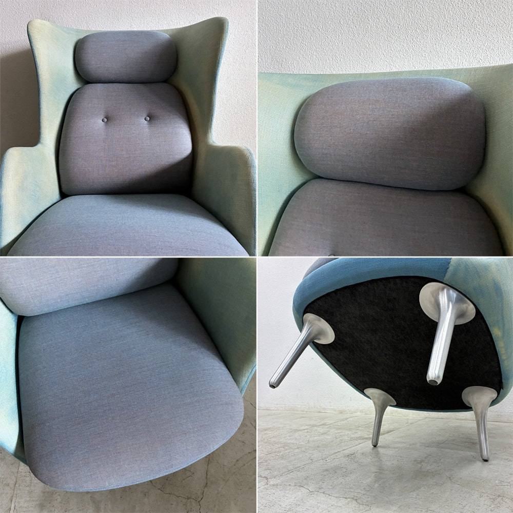 フリッツハンセン Fritz Hansen ロオチェア RO JH1 ラウンジチェア ファブリック Faded Denim Blue アルミベース ハイメ・アジョン 現行定価￥526,680以上 〓