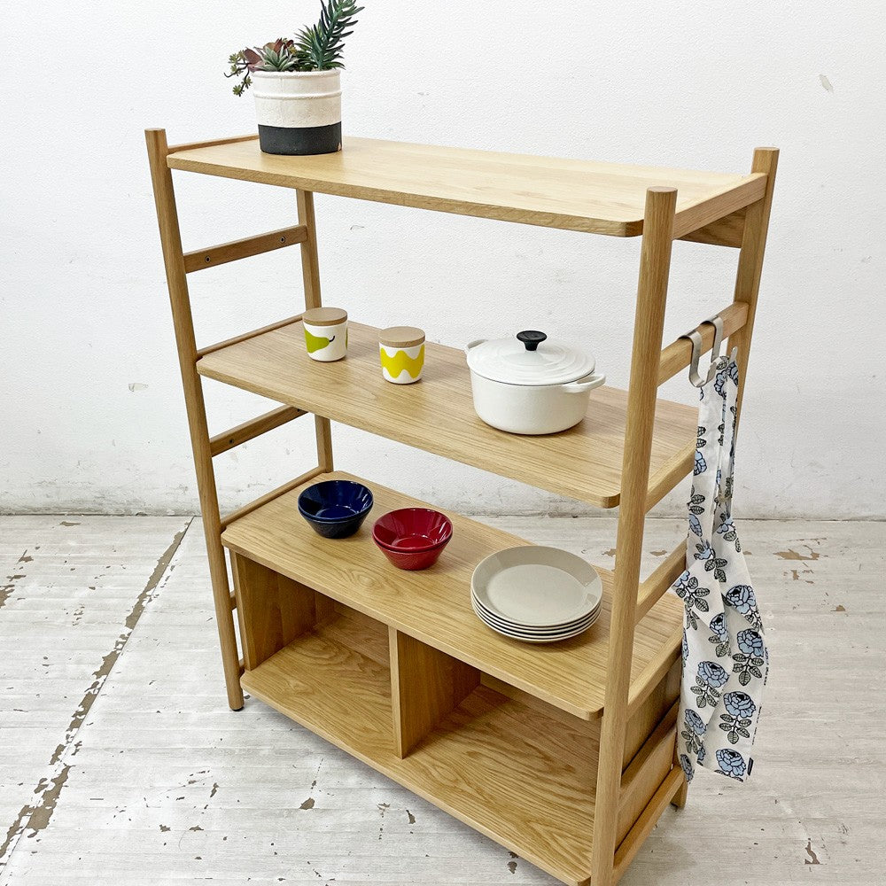 アクタス ACTUS リピア RIPIA オープンシェルフ ブックシェルフ 本棚 オーク材 W90cm ナチュラルデザイン ●