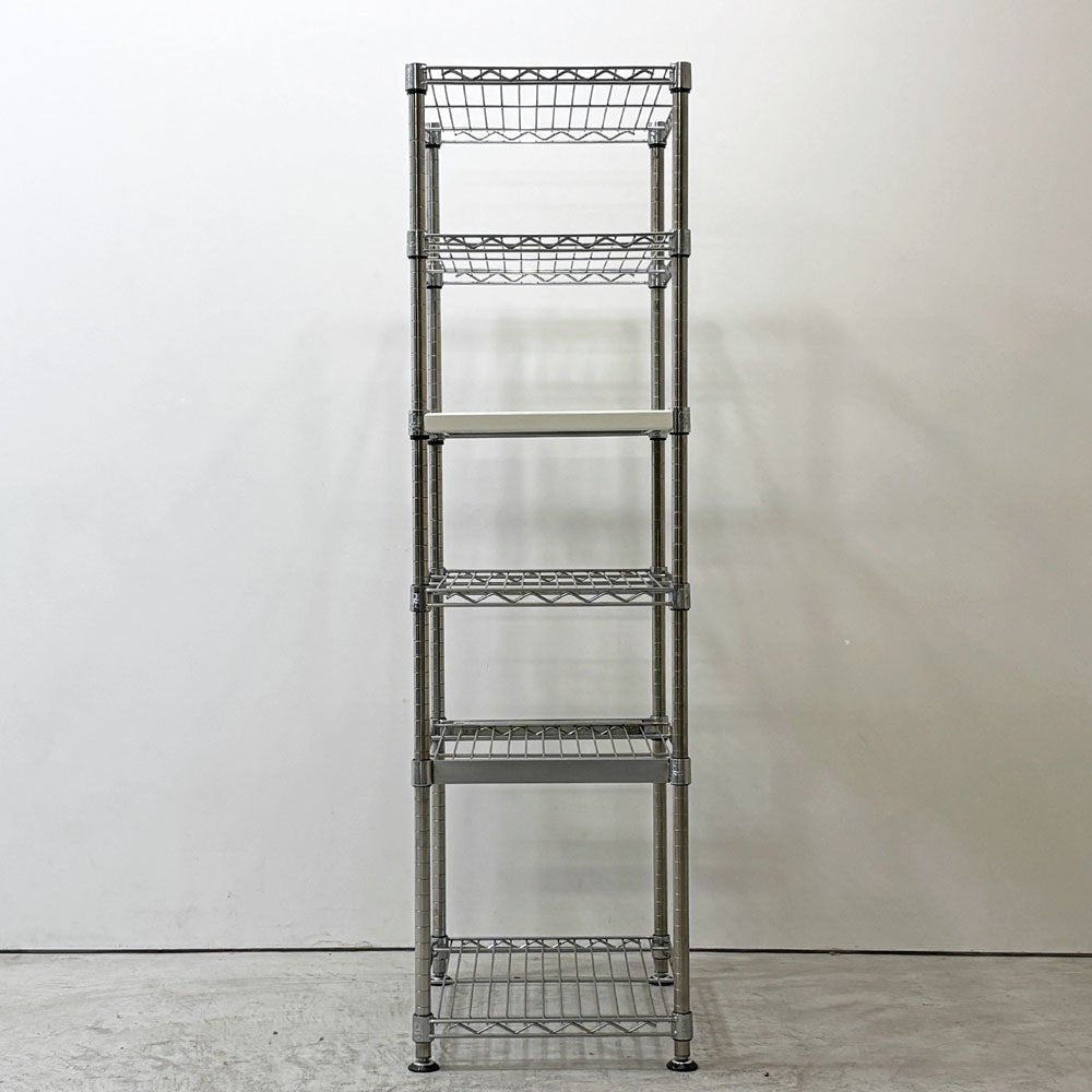 エレクター ERECTA メタルラック Metal Rack 6段 シェルフ W61.5cm × H159cmアジャスター付き スライド式棚板 ●
