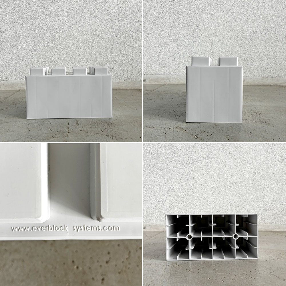 エバーブロック EverBlock Systems モジュール式 ビルディングブロック 建築部材 ライトグレー フルサイズ20個セット マイ・ブロック 合計定価￥28,600- 〓