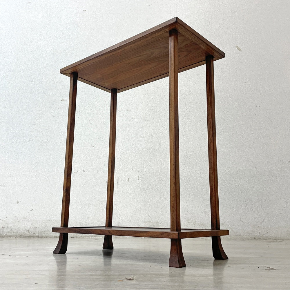 ジャパンビンテージ 木製 花台 飾り棚 サイドテーブル チーク材 W52cm vintage ●