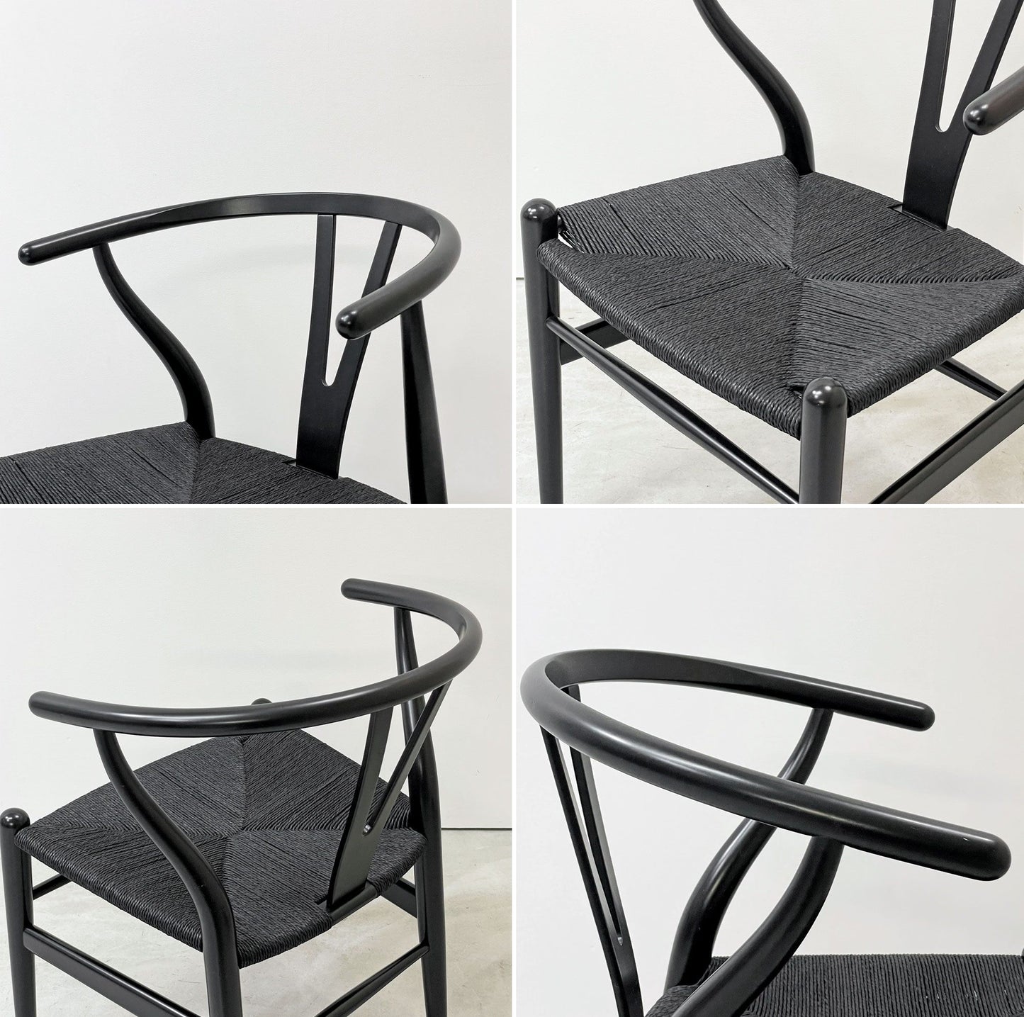 カールハンセン＆サン Carl Hansen & Son CH24 Yチェア ブラックラッカー×ブラックペーパーコード ビーチ材 ハンス・J・ウェグナー デンマーク 北欧家具 A ●