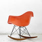 ハーマンミラー Herman Miller 2ndビンテージ アームシェルチェア FRP製 レッドオレンジ ロッカーベース シルバーメダル メダリオン C&R イームズ ミッドセンチュリー ●