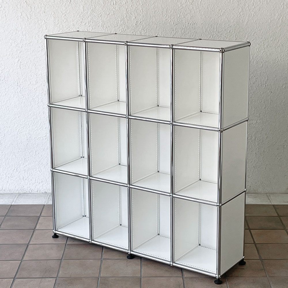 ユーエスエムハラー USMハラー USM Haller キャビネット シェルフ4列3段 W103cm ホワイト 飾り棚 参考価格約46万円 ◇