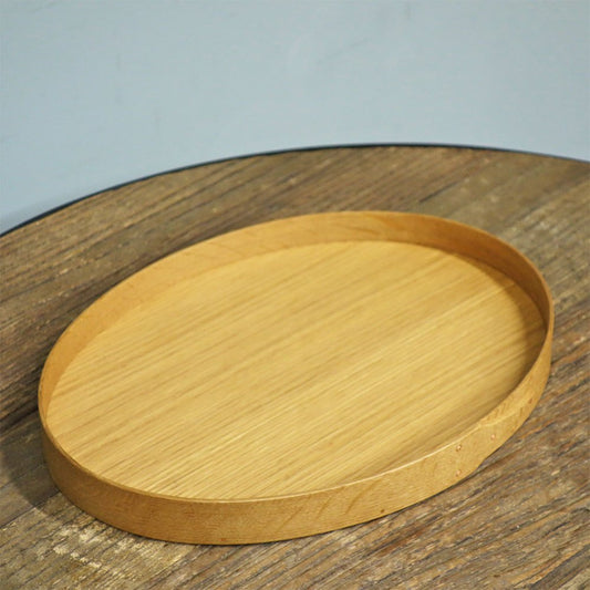 フナハシトモハル 楕円盆 オーク材 30x23cm オーバルトレイ 現代作家 ◎