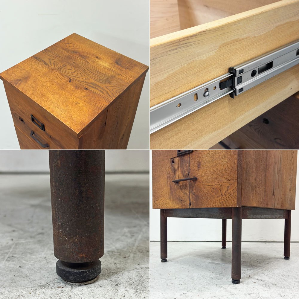 トラックファニチャー TRUCK FURNITURE ライブラリー ハイ チェスト LIBRARY HIGH CHEST ナラ無垢材 インダストリアルデザイン ●