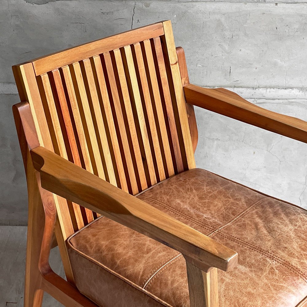 ダブルティー WTW アペルト チェア APERTO CHAIR NT アームチェア ラウンジチェア 1Pソファ レザー ブラウン 西海岸 ウエストコースト ♪