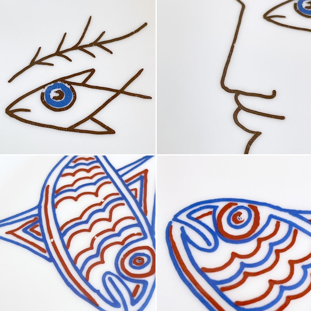 ジャン・コクトー Jean Cocteau promo ceram アートプレート 陶製絵皿 Φ24cm フランス ■