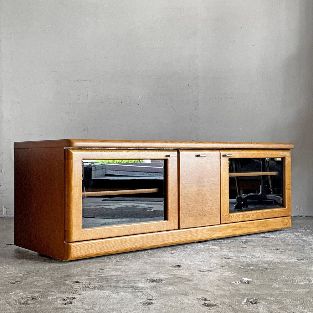 浜本工芸 No.3100 TVボード AVボード ローボード ナラ材 ナチュラル キャスター W125cm 定価￥124,300- ■