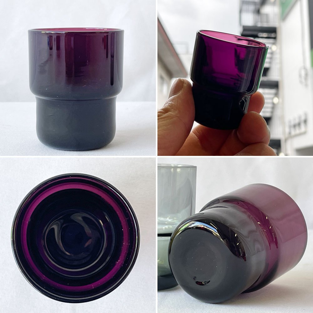 ヌータヤルヴィ Nuutajarvi #1718 スタッキンググラス XSサイズ 5客セット H5cm サーラ・ホペア ビンテージ ◇