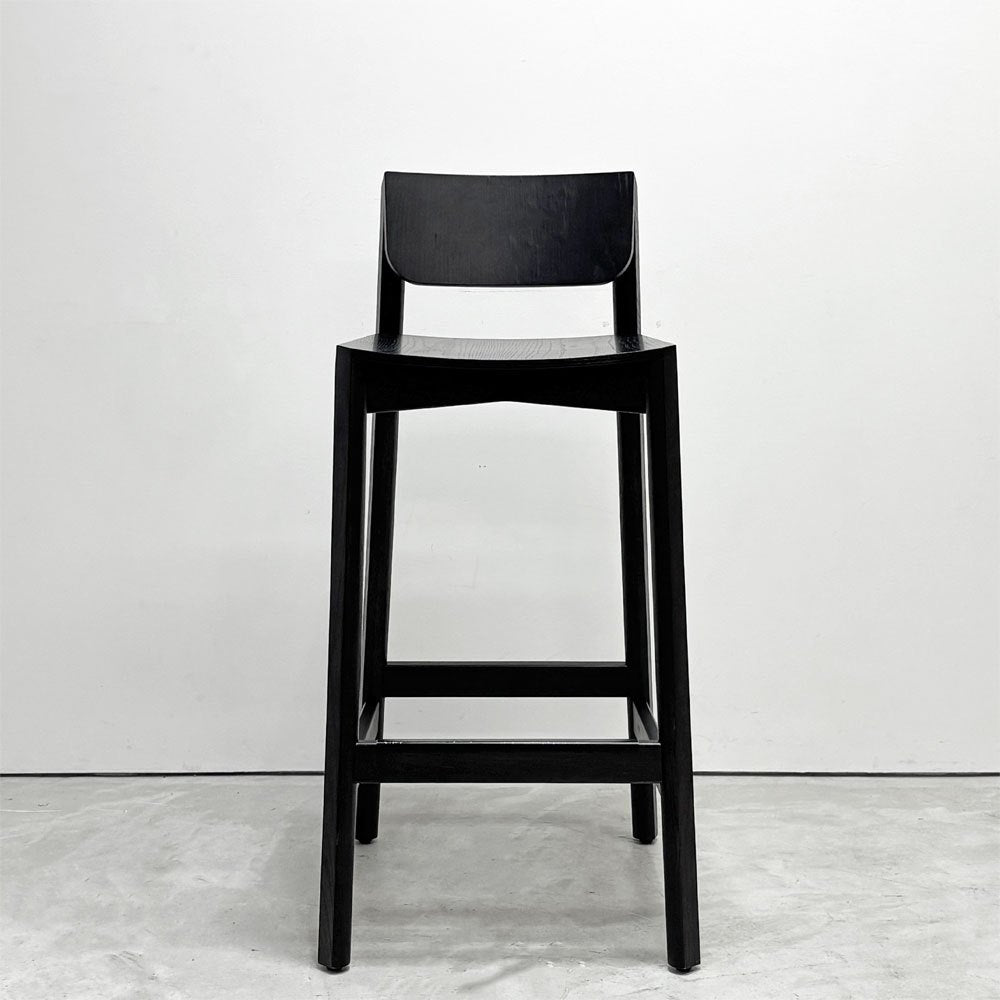 モダンデザイン Modern Design カウンターチェア ハイチェア ハイスツール オーク材 ブラック塗装 A ●