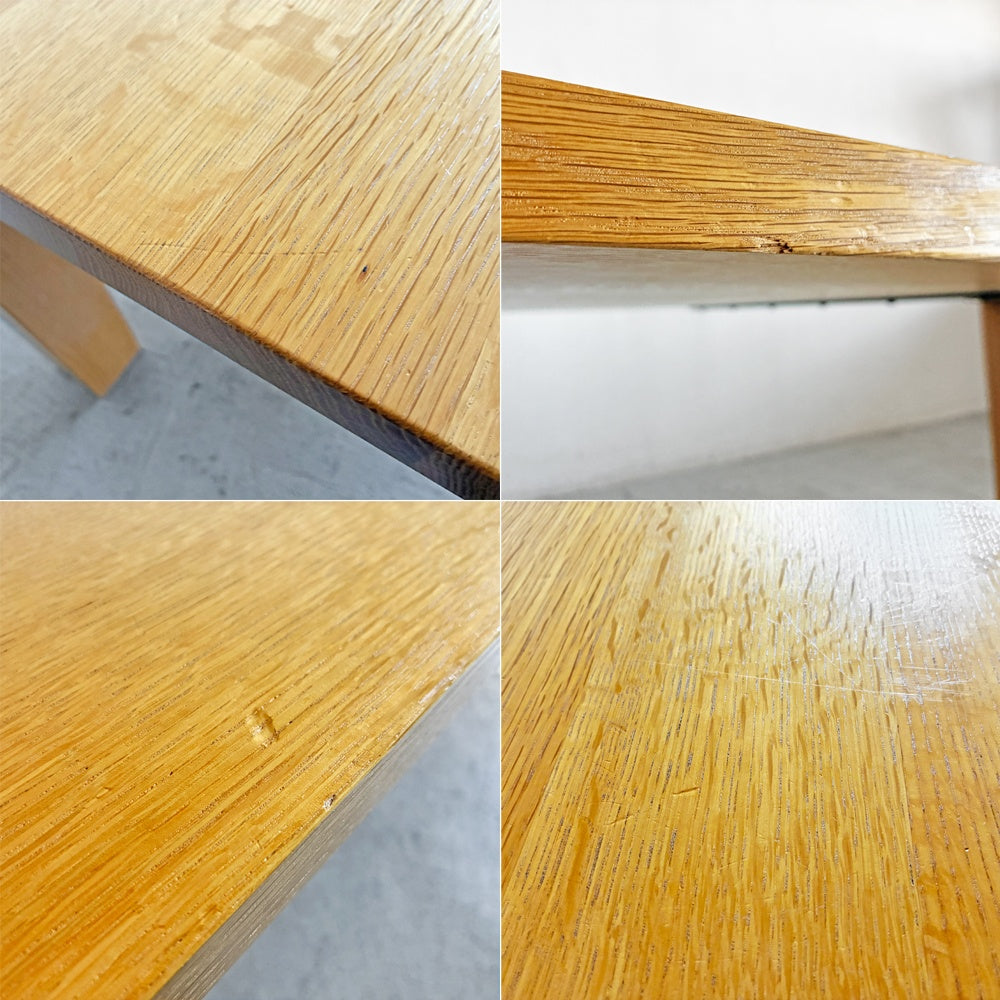 飛騨産業 HIDA クレセント 侭 ジン ダイニングテーブル ホワイトオーク無垢材 角ストレート脚 W220cm 参考定価￥321,200-