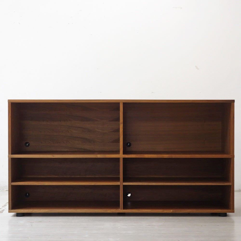 無印良品 MUJI スタッキングキャビネット 2列2段 ウォールナット材 W162.5cm シンプルモダン ●