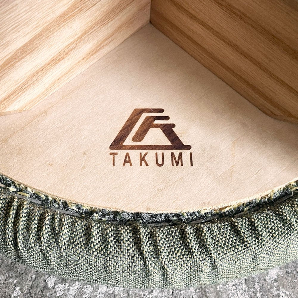 匠工芸 TAKUMI マッシュルーム スツール ハイスツール SSサイズ ホワイトアッシュ材 グリーン 旭川家具 B ■
