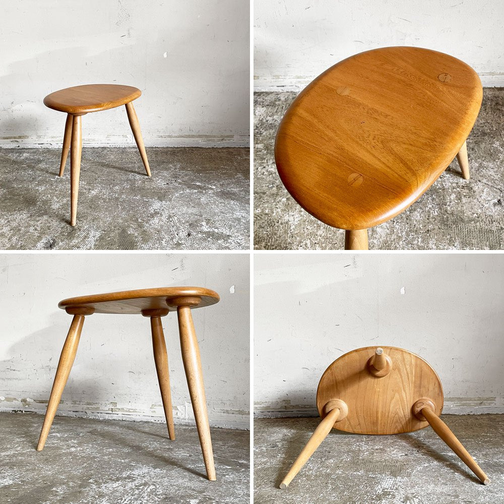 アーコール ercol ペブル PEBBLE 354 ネストテーブル nest of tables サイドテーブル ブルーラベル エルム材 UKビンテージ ■
