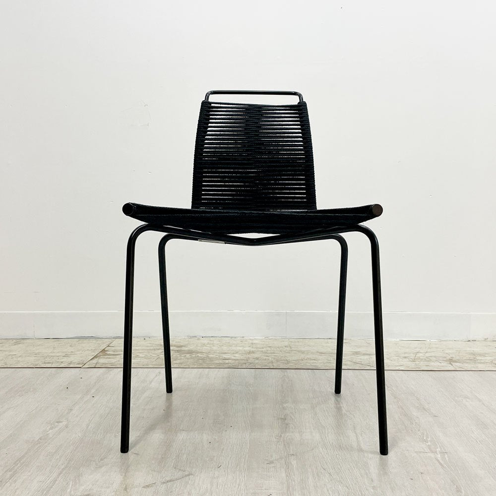 カールハンセン＆サン Carl Hansen & Son PK1 ダイニングチェア ポール・ケアホルム Poul Kjaerholm フラッグハリヤードロープ スチール ブラック 北欧 デンマーク モダン ●