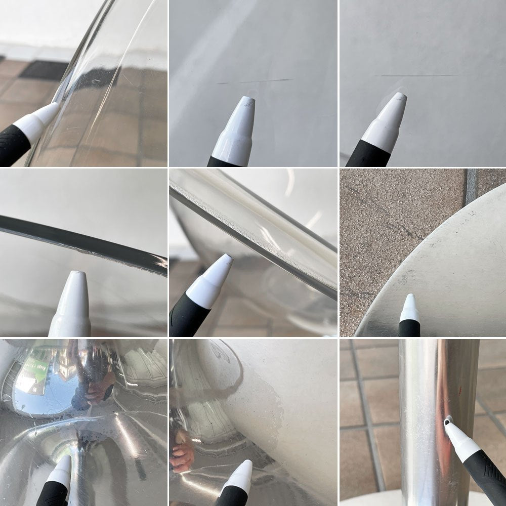カルテル Kartell エロエス ERO S ダイニングチェア クリスタル 1本脚 回転式 フィリップスタルク Philippe Starck スペースエイジ イタリアンモダン 廃番仕様 ◇