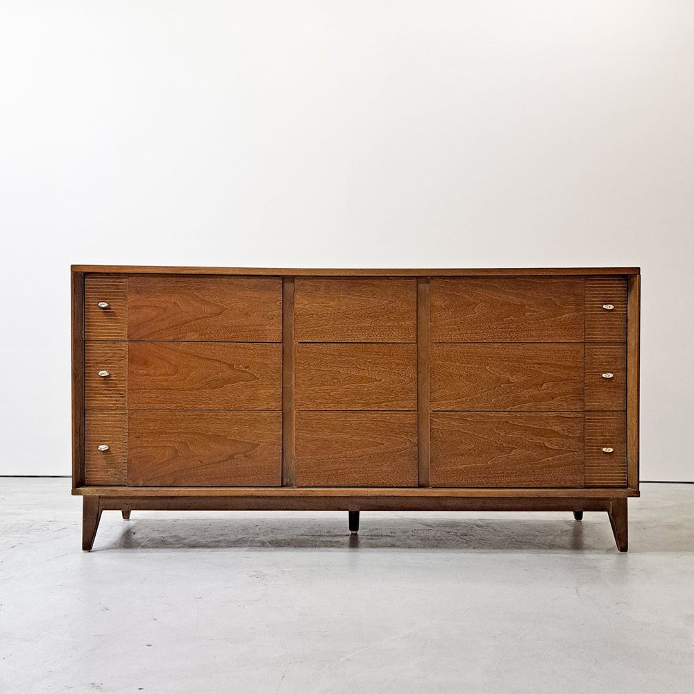USビンテージ US Vintage 9ドロワー サイドボード  ワイドチェスト ウォールナット材 W152cm ミッドセンチュリーデザイン ●