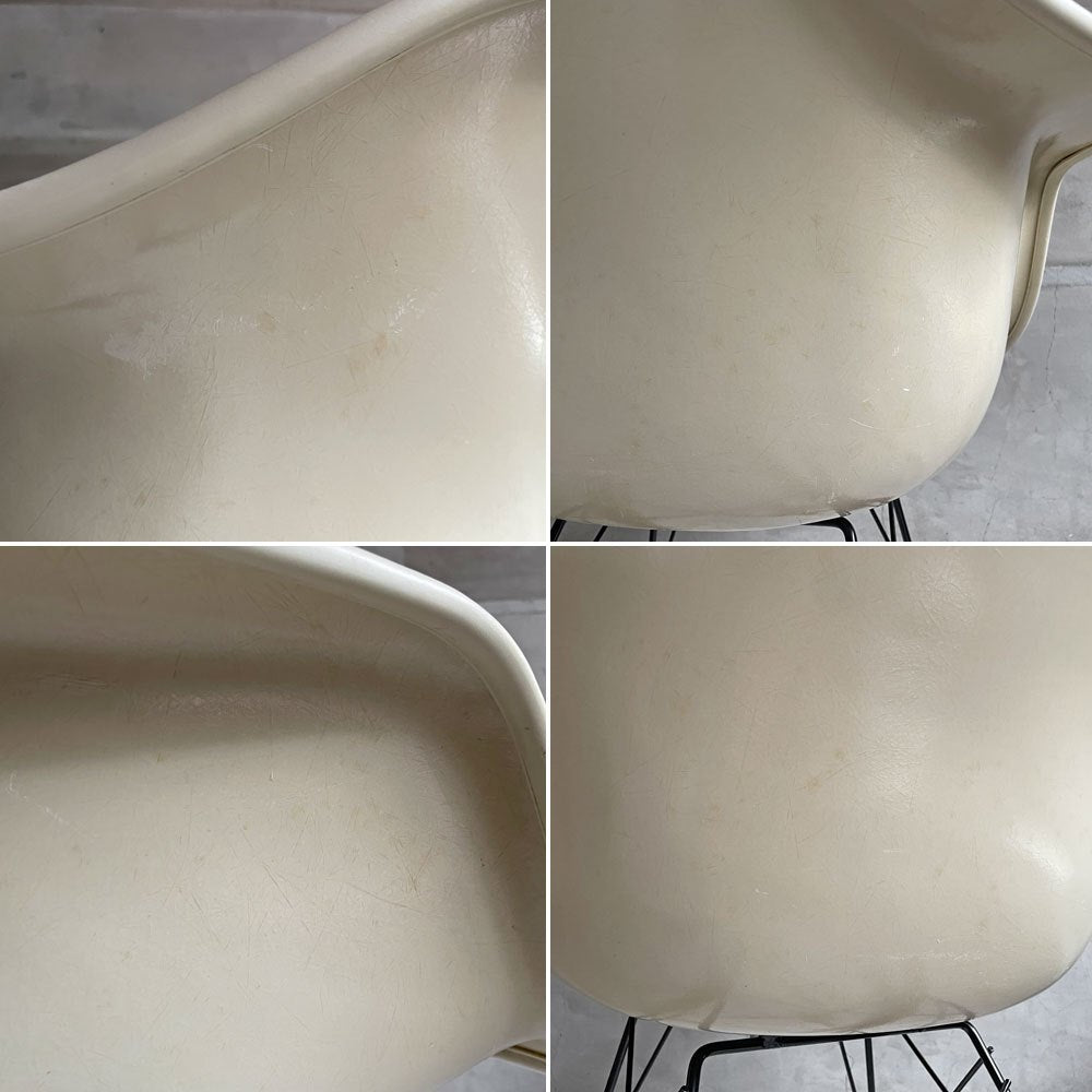 ハーマンミラー Herman Miller アームシェルチェア セカンド 2nd ビンテージ FRP アプホルスター ロッカーベース イームズ ミッドセンチュリー 生地張替え済 ♪