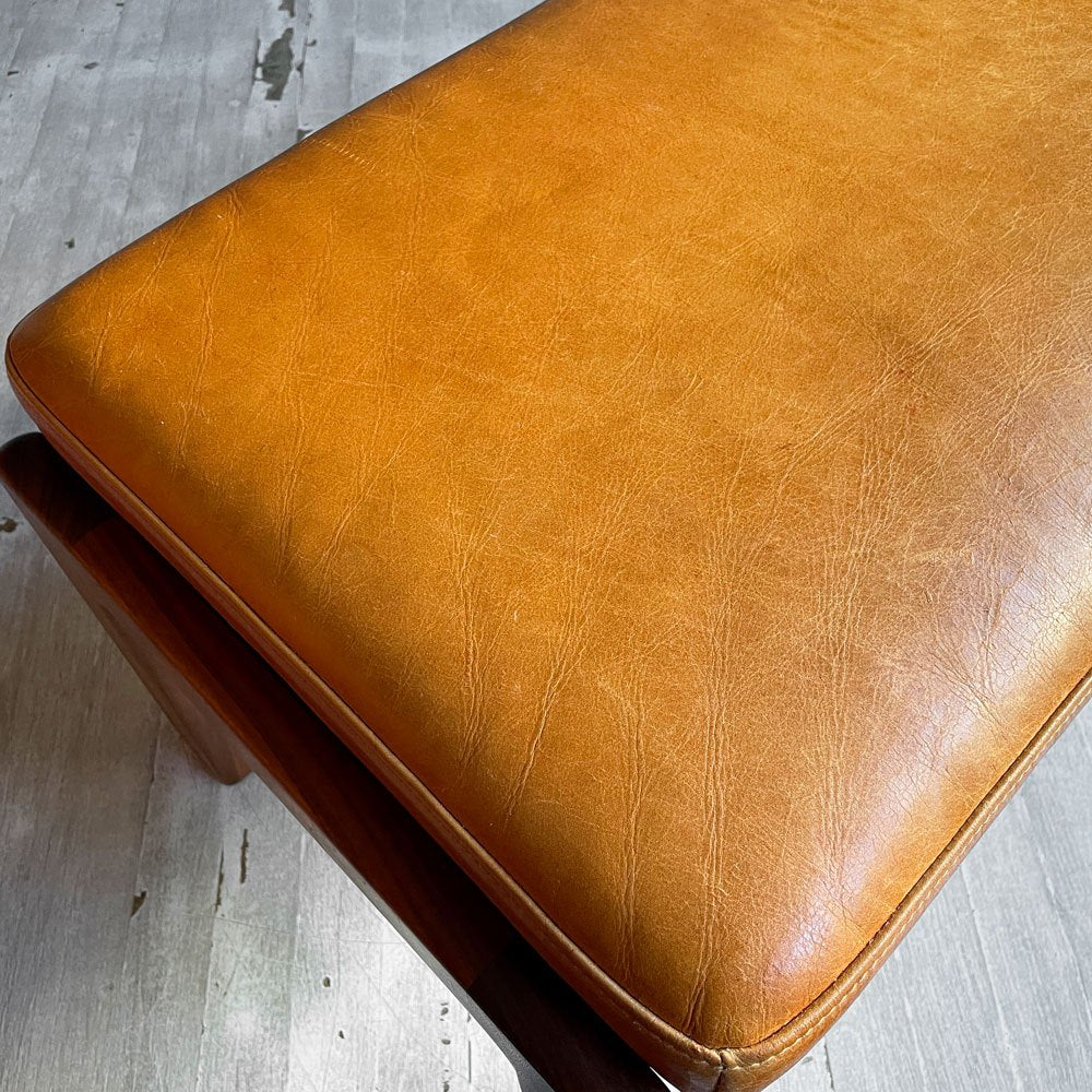 ナガノインテリア NAGANO INTERIOR リアル REAL ツムギ スツール tsumugi stool オットマン ウォールナット無垢材 本革 レザー ♪