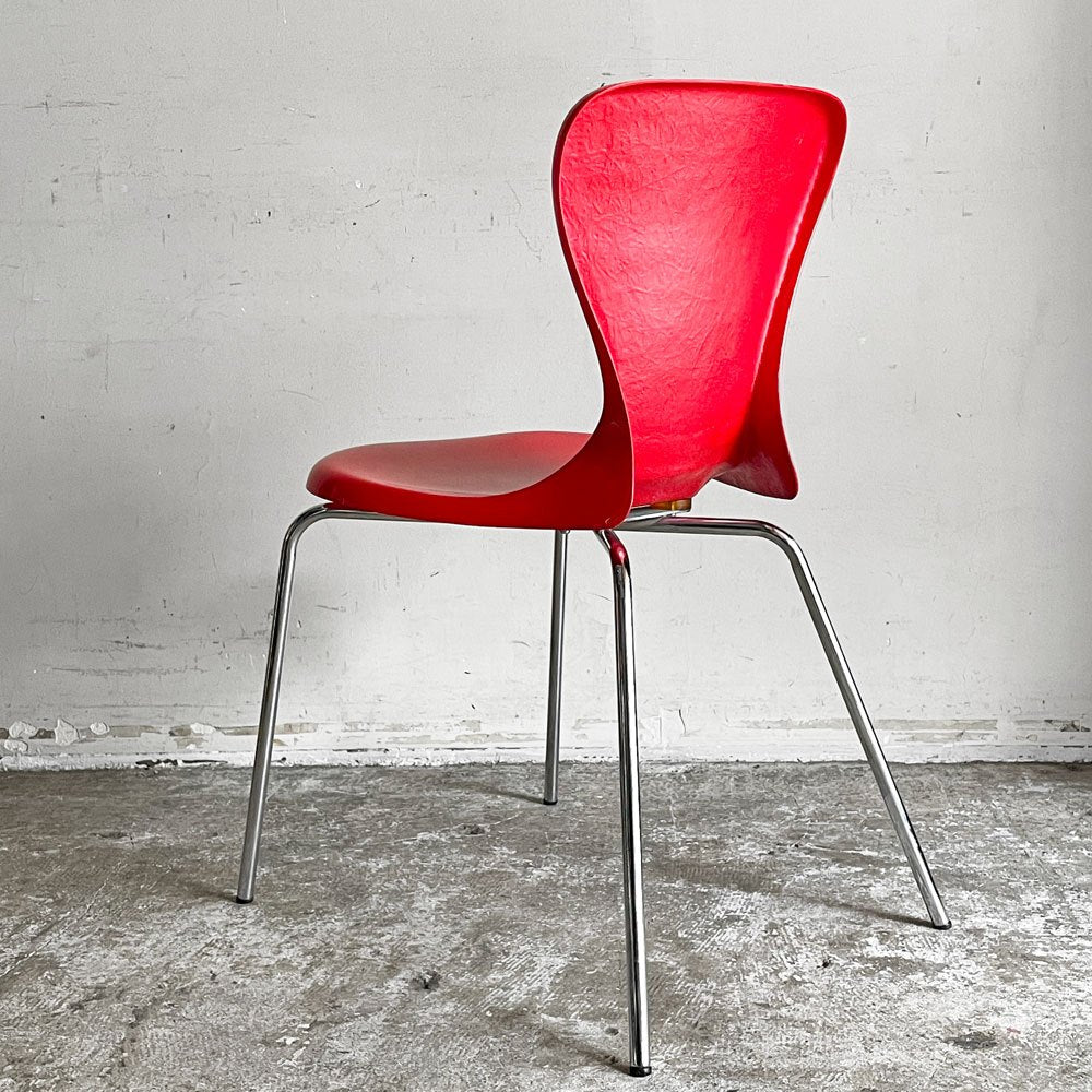 イデー IDEE ヨーンチェア YAWN CHAIR FRP レッド ダイニングチェア 岡嶌要 スペースエイジ 廃番　 ■