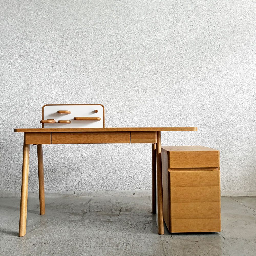 アクタス ACTUS アクタスキッズ サークル SARCLE デスク+チェスト+パネルオプション W120cm オーク材 石田和人 合計参考定価￥176,165- 〓
