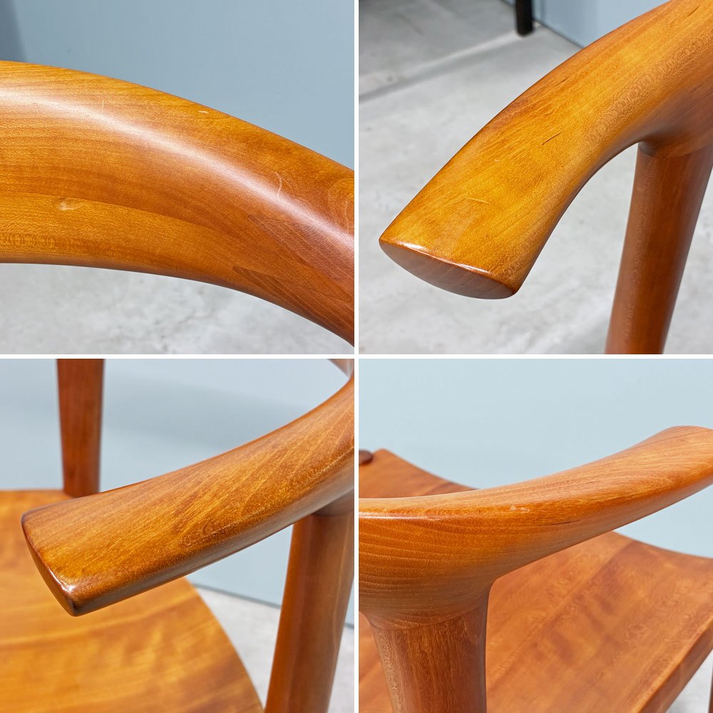 家具蔵 KAGURA アルコⅡ ARCOⅡ ダイニングチェア チェリー材 無垢材 板座 座繰り ハーフアーム 国産家具 ◎