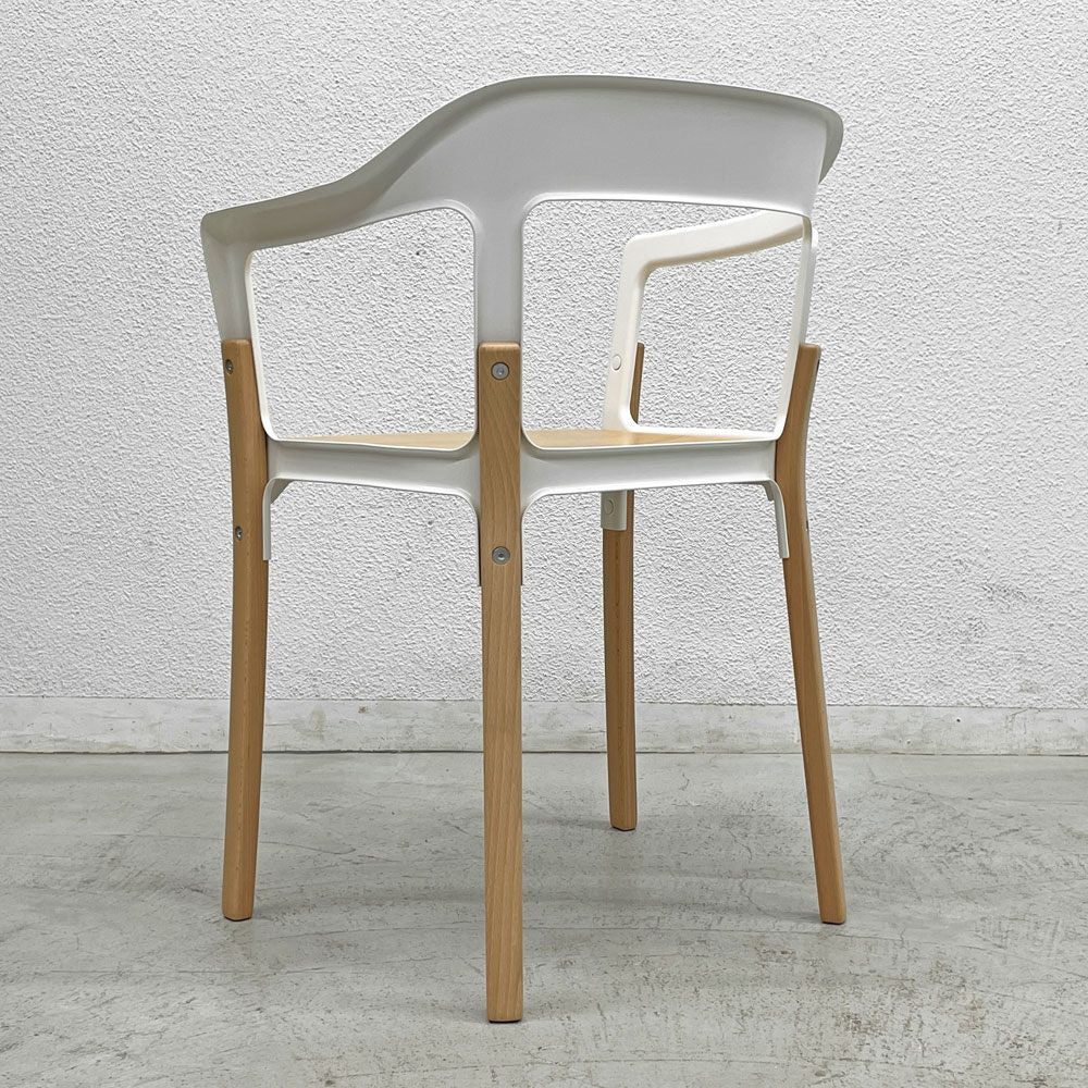 マジス MAGIS スティールウッドチェア Steelwood Chair ホワイト＆ビーチ アームチェア ロナン & エルワン・ブルレック イタリア B 〓