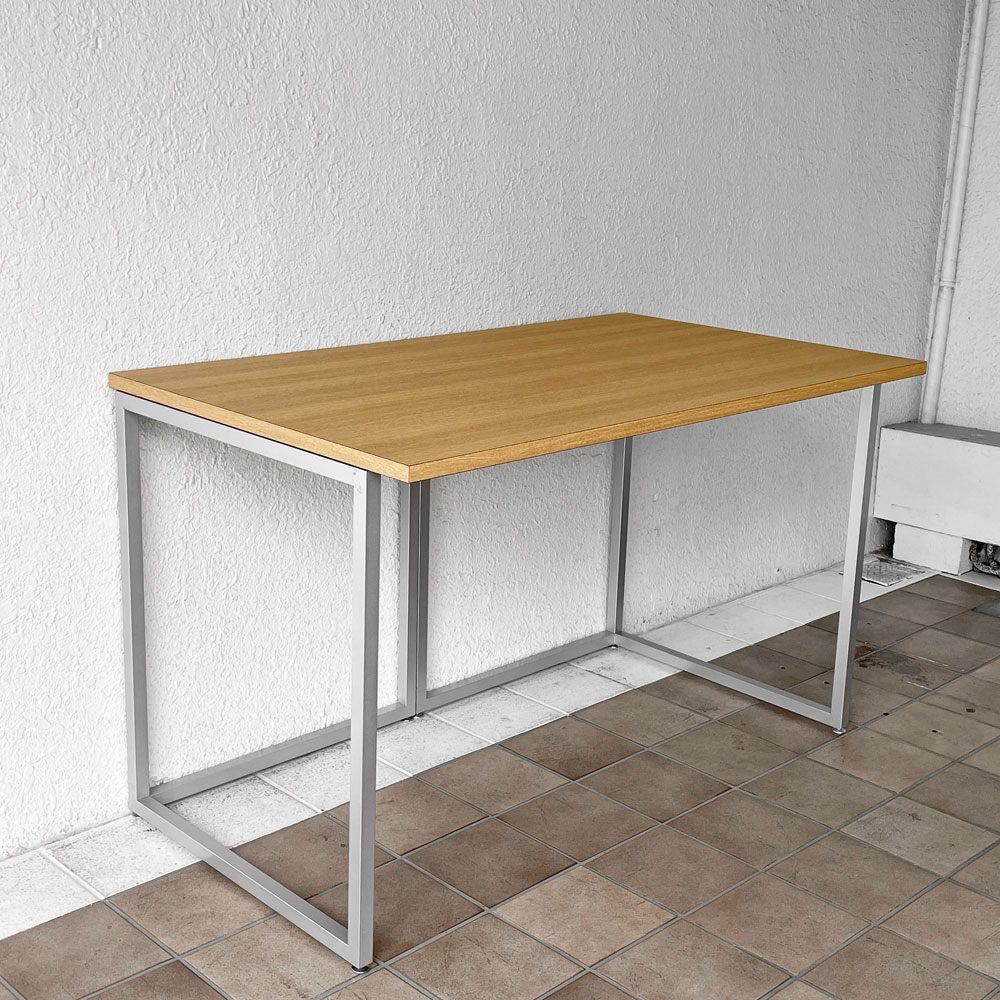 ビスレー BISLEY デスクプラン DESK PLAN Lフット ワーキングテーブル デスク オーク メラミン天板 スチール脚 W120cm イギリス ◇