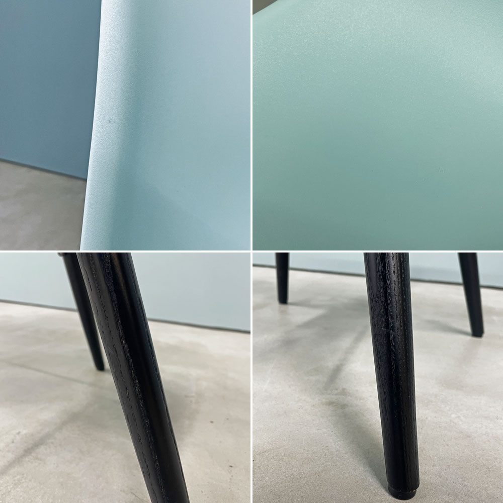 ハーマンミラー HermanMiller サイドシェルチェア ドゥエルレッグ DSW アクアスカイ × エボニー ポリプロピレン製 イームズ ミッドセンチュリー B ◎