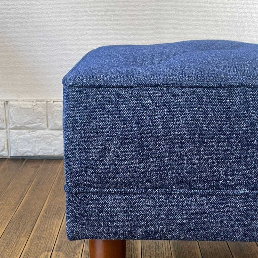 カリモク60 karimoku オットマン スツール タープブルー レトロモダン ミッドセンチュリーデザイン ◎