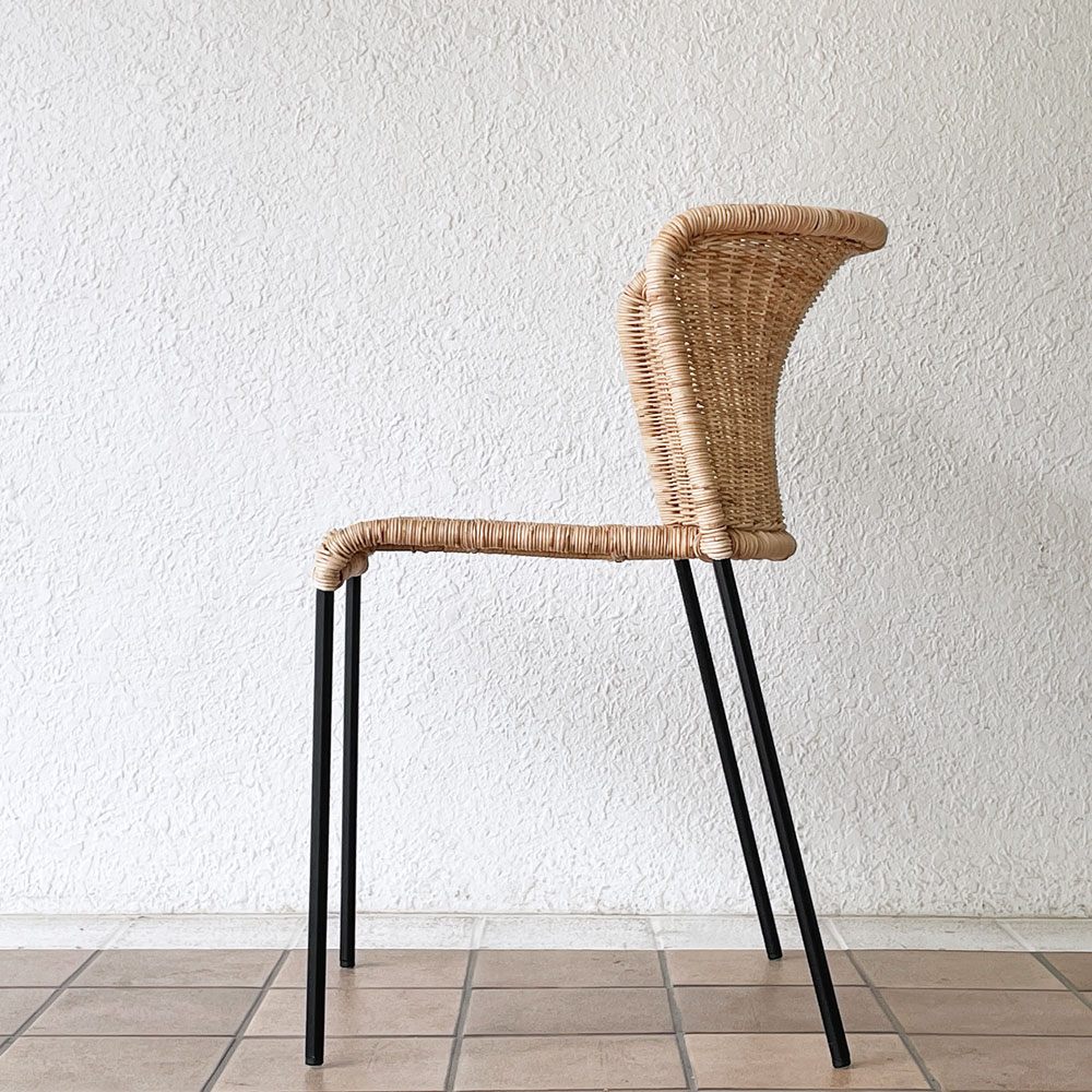 シボネ CIBONE サンタルチアチェア SANTA LUCIA CHAIR ラタン×スチールパイプ バウハウス Bauhaus ハーバート・ヒルヒエ Herbert Hirche ドイツ ◇