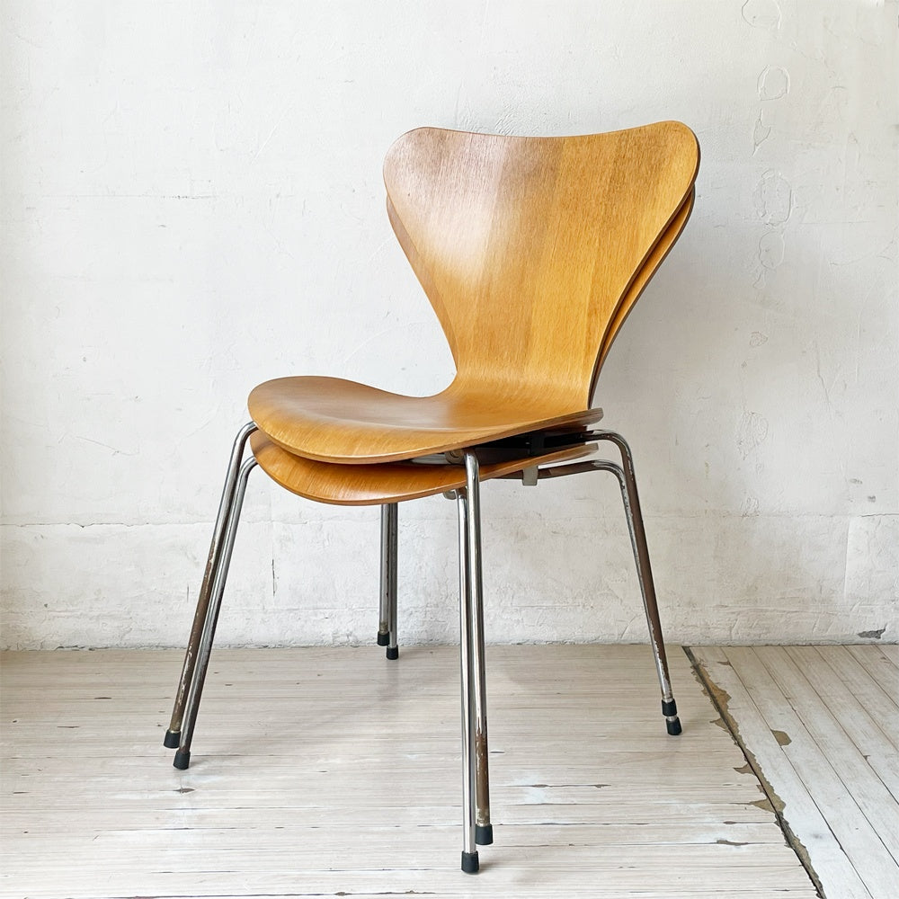フリッツハンセン Fritz Hansen セブンチェア ダイニングチェア スタッキングチェア チェリー材 アルネ・ヤコブセン Arne Jacobsen 80’s 北欧ビンテージ デンマーク B ★