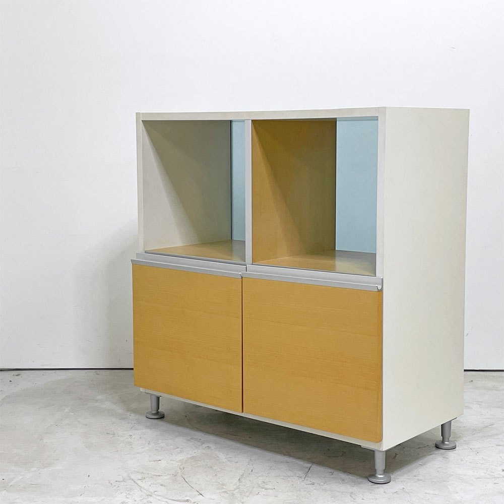ウィルクハーン Wilkhahn ミナモ Minamo ファイリングシェルフ Filing Shelf ビーチ材 アルミフレーム アクリルパネル 2ドロワー 2列2段 コクヨ取扱い ●