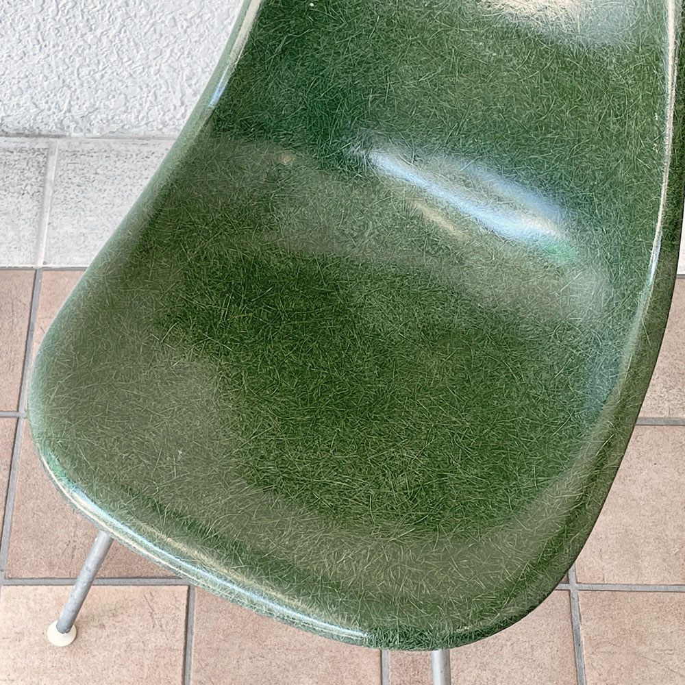 ハーマンミラー Herman Miller サイドシェルチェア ダイニングチェア 2nd FRP Hベース オリーブグリーンダーク イームズ ミッドセンチュリー ビンテージ 希少 A ◇