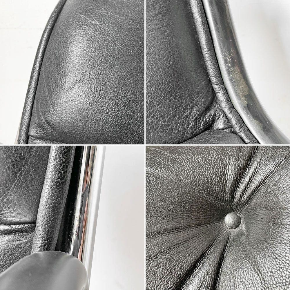 ノル Knoll ポロックチェア Pollock Chair エグゼクティブチェア デスクチェア 4本脚 グライズ仕様 レザー 本革 チャールズ・ポロック Charles Pollock ビンテージ ★