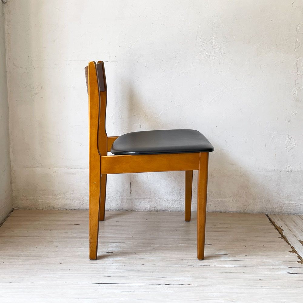 ネイサン ファニチャー Nathan Furniture イギリス ビンテージ UK Vintage ダイニングチェア チークプライッド×ビーチ材 PVCレザーシート A ★