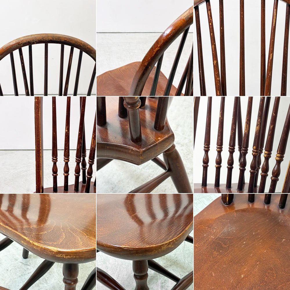 秋田木工 AKIMOKU ビンテージ vintage プレースバッグ ウィンザーチェア ダイニングチェア スポーク クラシカル 英国スタイル A ●