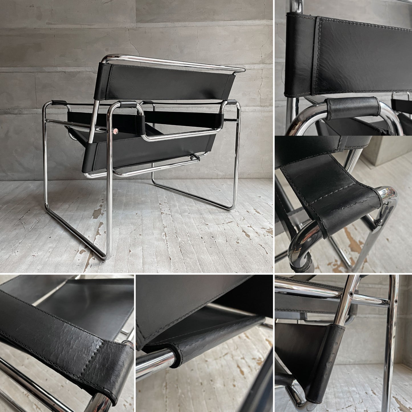 ガビーナ GAVINA ワシリーチェア Wassily Chair クラブチェアB3 ラウンジチェア 1960s ビンテージ マルセル・ブロイヤー Marcel Breuer レザー×スチールパイプ モダン バウハウス 希少 ♪
